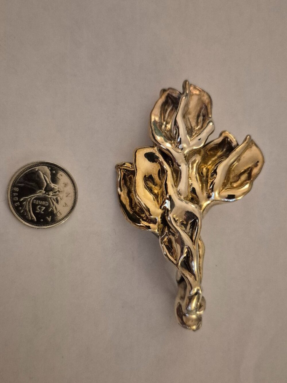 Vintage Sterling Silver Electroform Floral Pendant Brooch Pin 23.5g